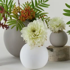 Jarrón Ball blanco, 10 cm