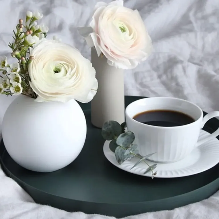 Jarrón Ball blanco, 8 cm