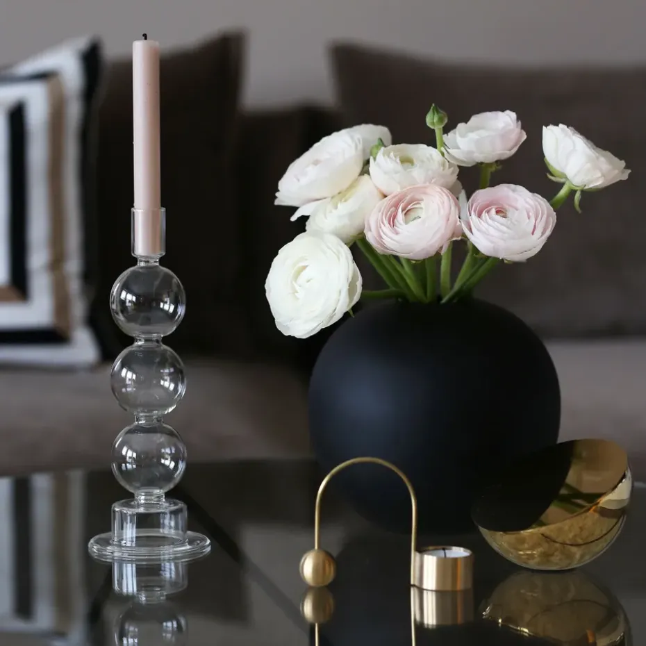 Jarrón Ball negro, 20 cm