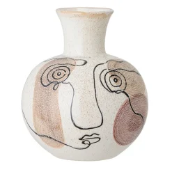 Jarrón Bloomingville pintado a mano 22,5 cm, blanco