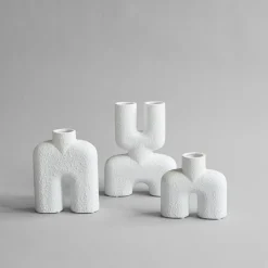 Jarrón Cobra Double Mini 22x28 cm, Bubble White