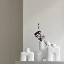 Jarrón Cobra Double Mini 22x28 cm, Bubble White