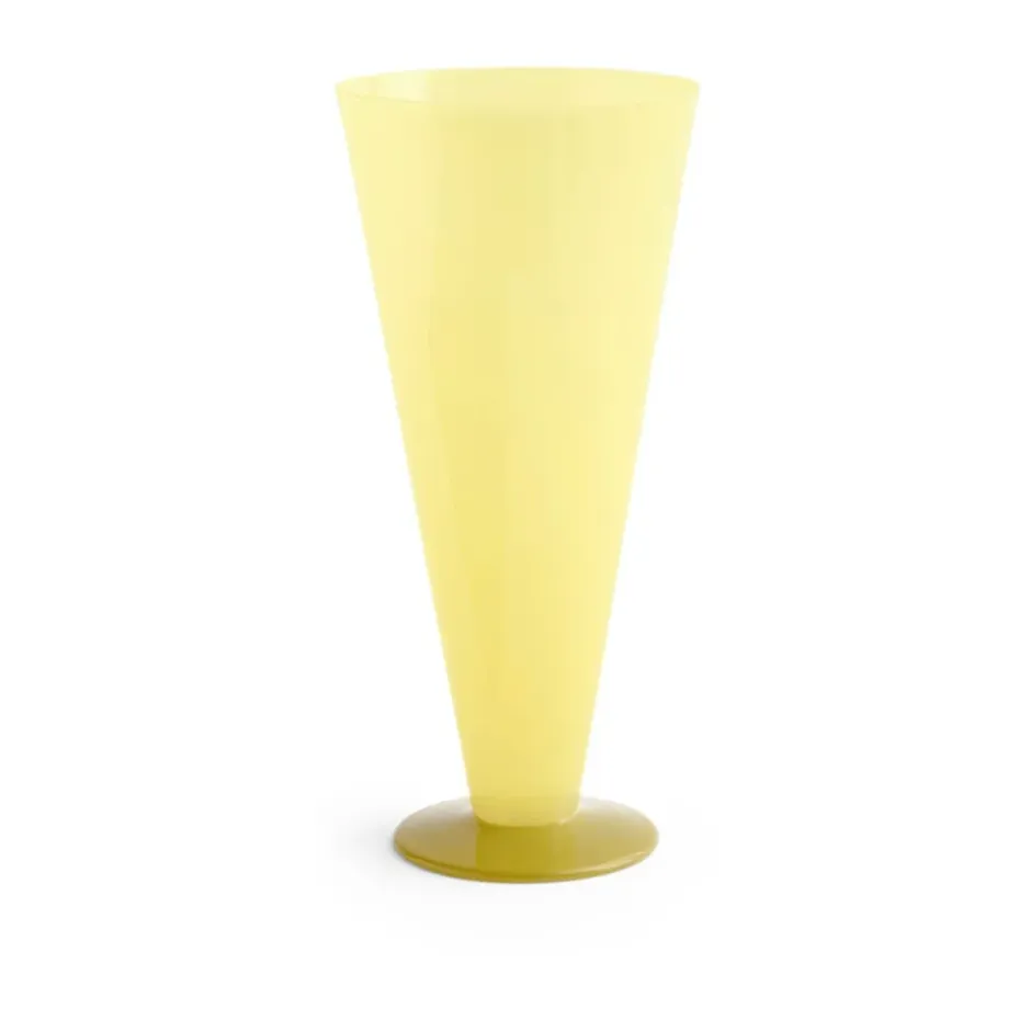 Jarrón Conical, Yellow-lime green, large