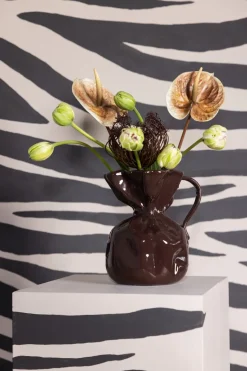 Jarrón Crumple, Marrón