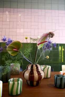 Jarrón Curlie 20 cm, marrón-beige