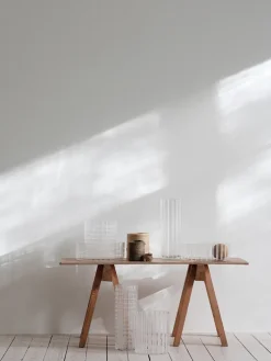 Jarrón Cut in number 33 cm, patrón de cuadros