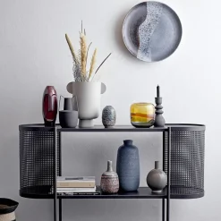 Jarrón de metal con asas Bloomingville 20,5 cm, negro