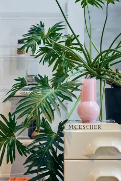 Jarrón de vidrio HK Living 25 cm, Flamingo pink