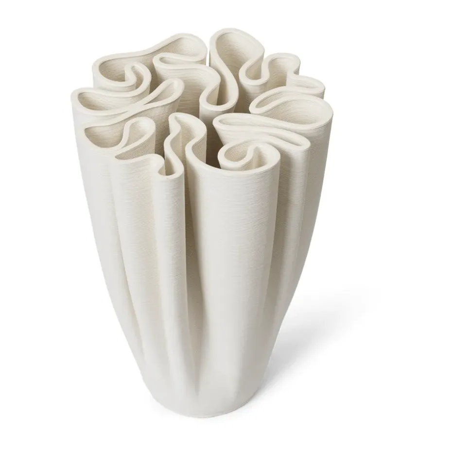 Jarrón Dedali 25 cm, Off-white