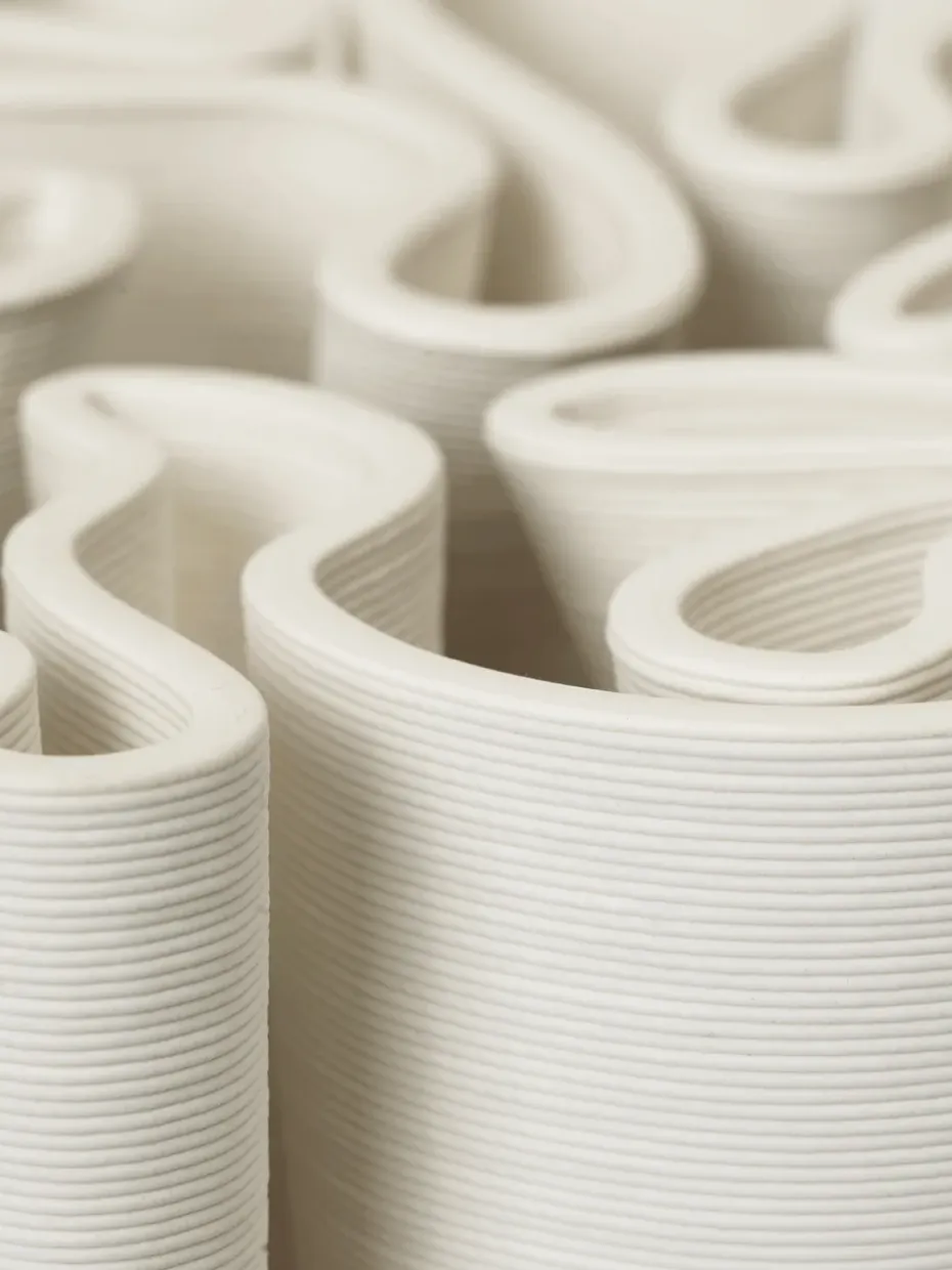 Jarrón Dedali 25 cm, Off-white