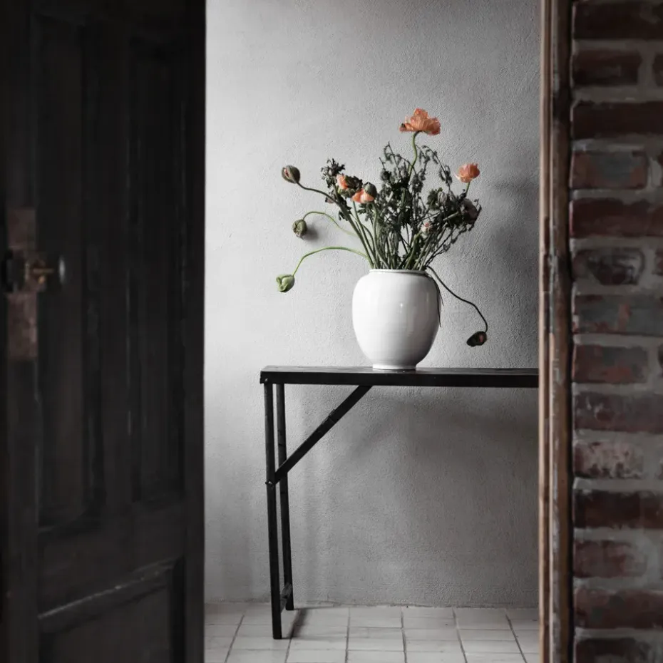 Jarrón Ernst esmalte blanco, 22 cm