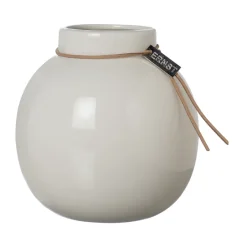 Jarrón esmaltado Ernst blanco, Ø22 cm