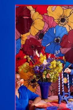 Jarrón Lori 30 cm, Blue-beige