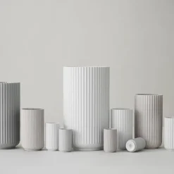 Jarrón Lyngby, blanco, 20 cm