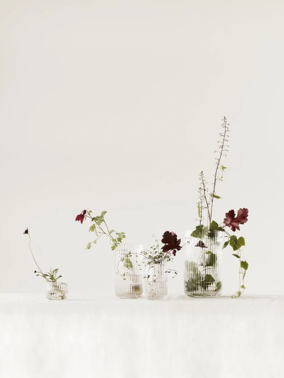 Jarrón Lyngby, vidrio transparente, 25 cm