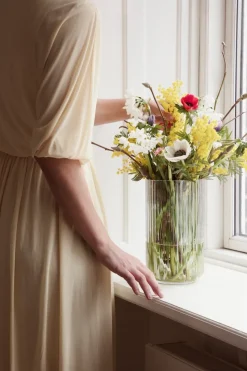 Jarrón Lyngby, vidrio transparente, 25 cm