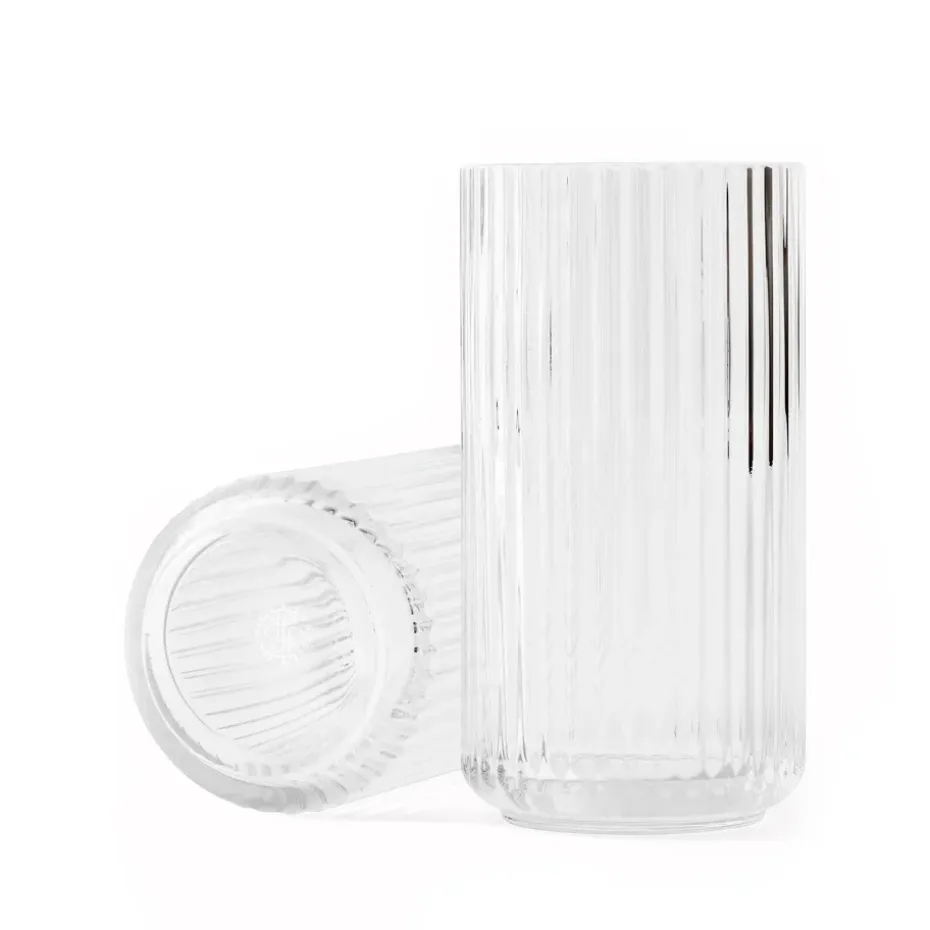 Jarrón Lyngby, vidrio transparente, 20 cm