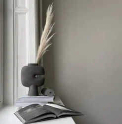 Jarrón mediano Tribal, Gris oscuro