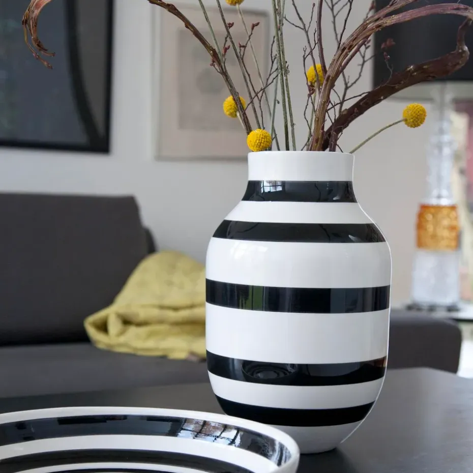 Jarrón Omaggio 30,5cm, negro