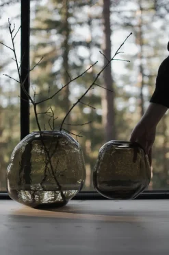 Jarrón Pebble marrón, Pequeño Ø20 cm