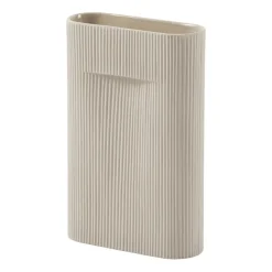 Jarrón Ridge 35 cm, Beige