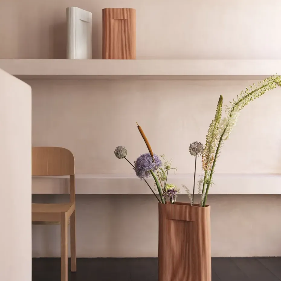 Jarrón Ridge 35 cm, Off white