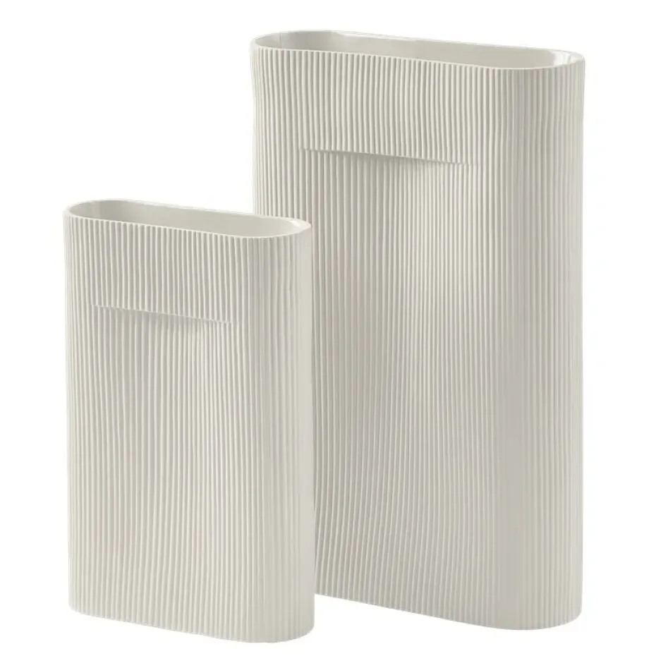 Jarrón Ridge 35 cm, Off white