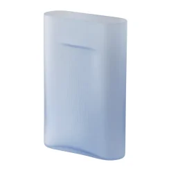 Jarrón Ridge vidrio escarchado 35 cm, Light blue