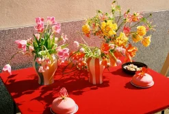 Jarrón Sobremesa stripe S 22 cm, Red