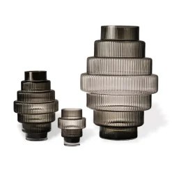 Jarrón Steps S 30 cm, Gris oscuro