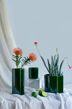 Jarrón vidriado Romeo Ø12 cm, Green