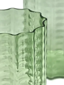 Jarrón Waves 04 Ø18x21 cm, Green-clear