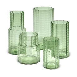 Jarrón Waves 04 Ø18x21 cm, Green-clear