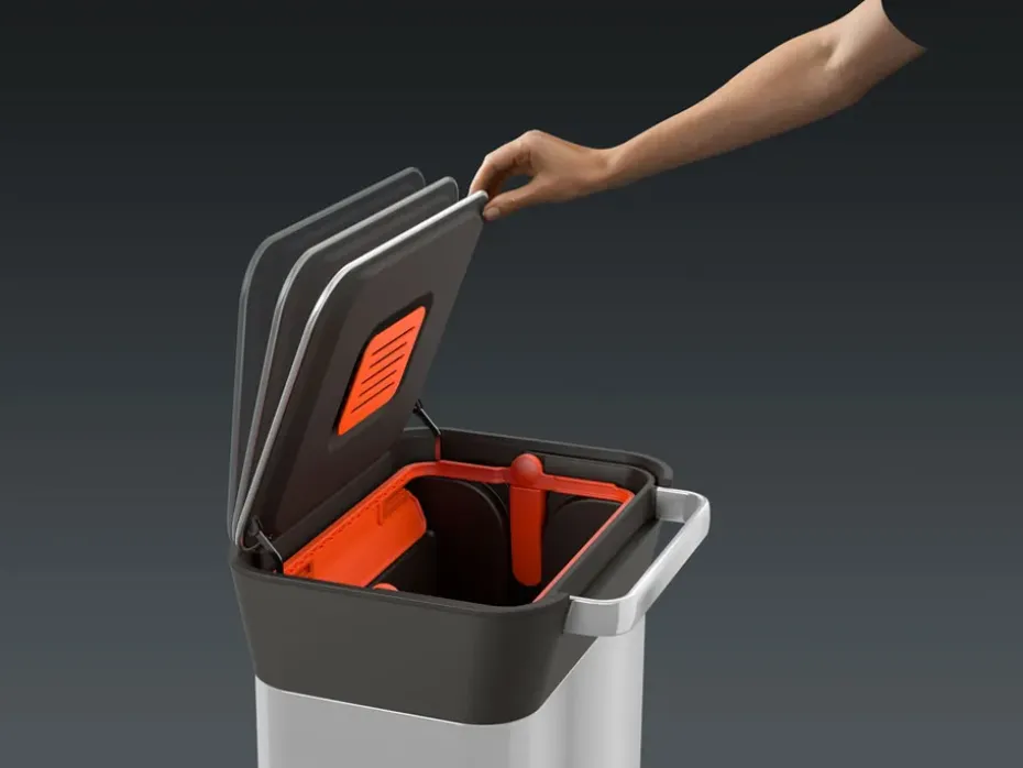 Joseph Joseph Titan compactador de basura pedal 30 L, Stainless steel