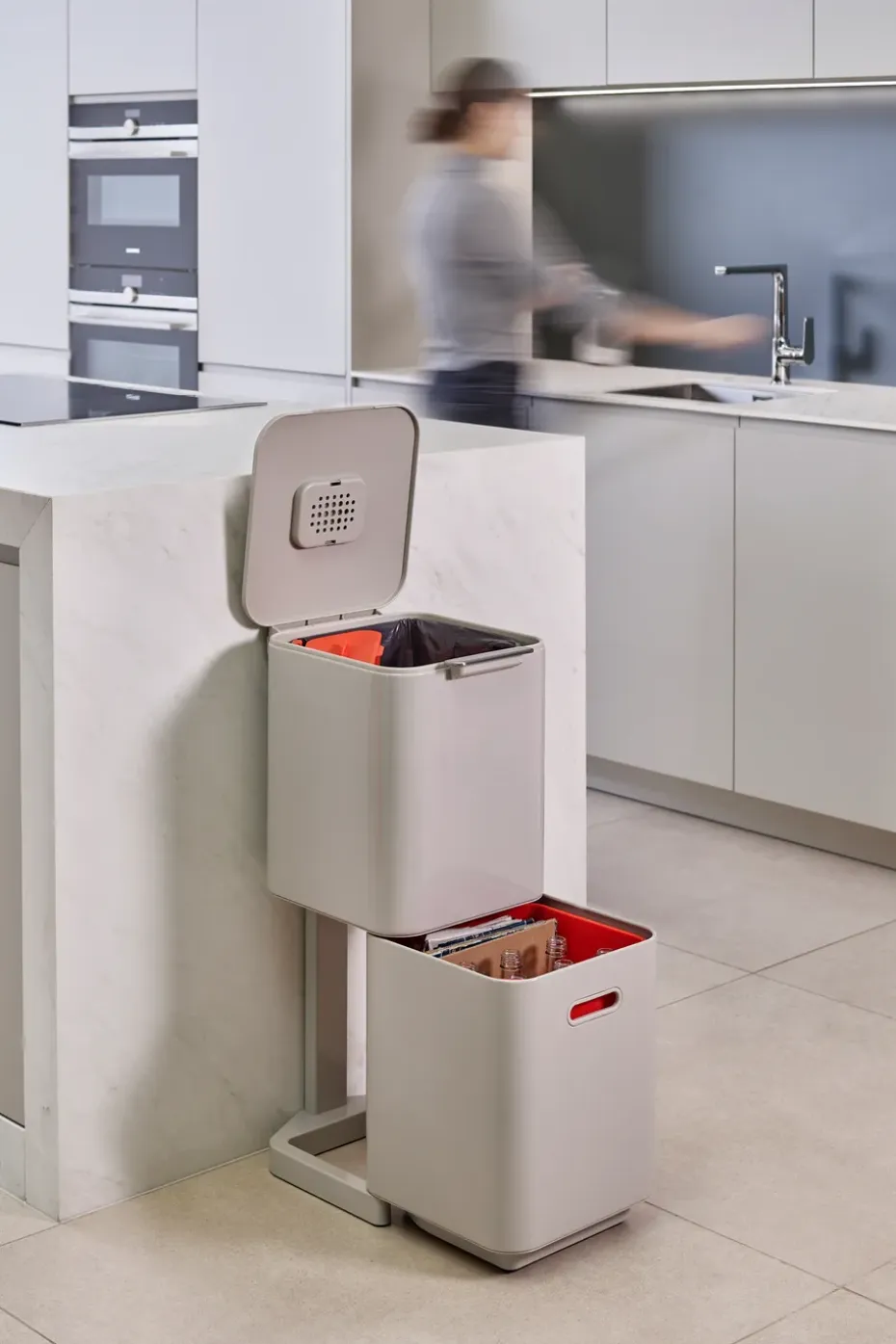 Joseph Joseph Totem Compact cubo de basura 40 L, Stone