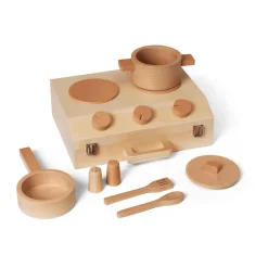 Juego de cocina Toro Suitcase Kitchen para niños, Natural