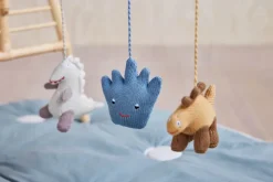 Juguetes para manta de actividades Dino, Beige-saffron-aqua blue