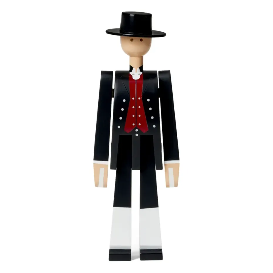 Kay Bojesen hombre en traje típico noruego, negro-rojo-blanco