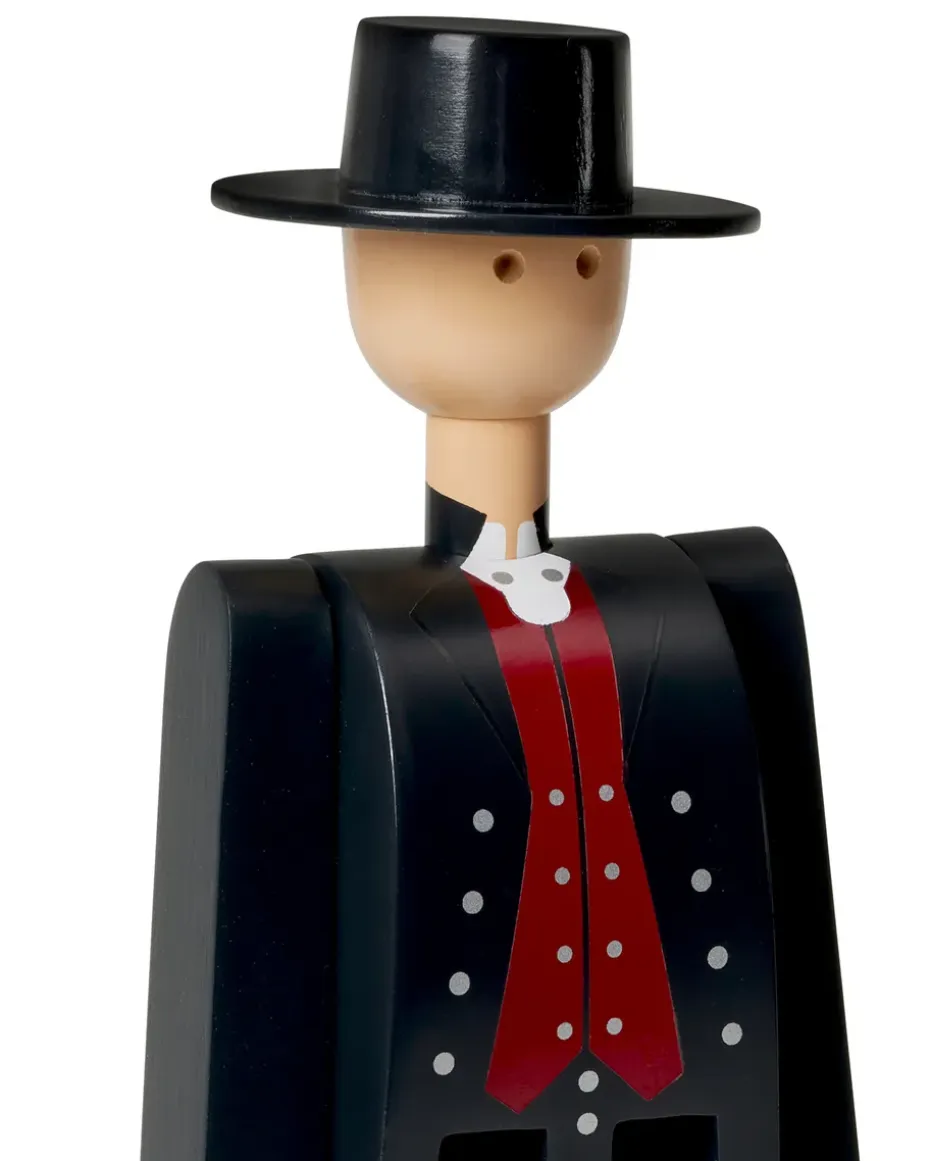 Kay Bojesen hombre en traje típico noruego, negro-rojo-blanco