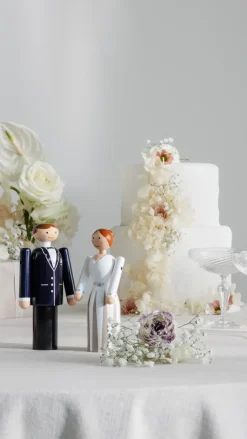 Kay Bojesen novio, azul-negro-blanco, 18 cm