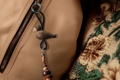 Llavero de pájaro Kaj Bojesen, Roble ahumado, cuero negro