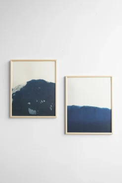 Lámina Dyeforindigo ocean 1 40x50 cm, azul-blanco