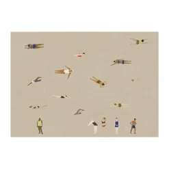 Lámina Swimmers, Beige, 50x70 cm
