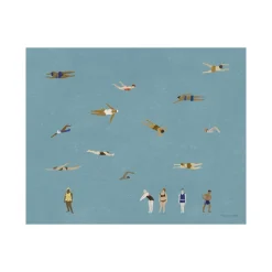 Lámina Swimmers, Blue, 40x50 cm