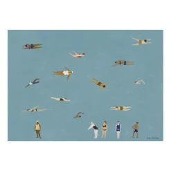 Lámina Swimmers, Blue, 50x70 cm