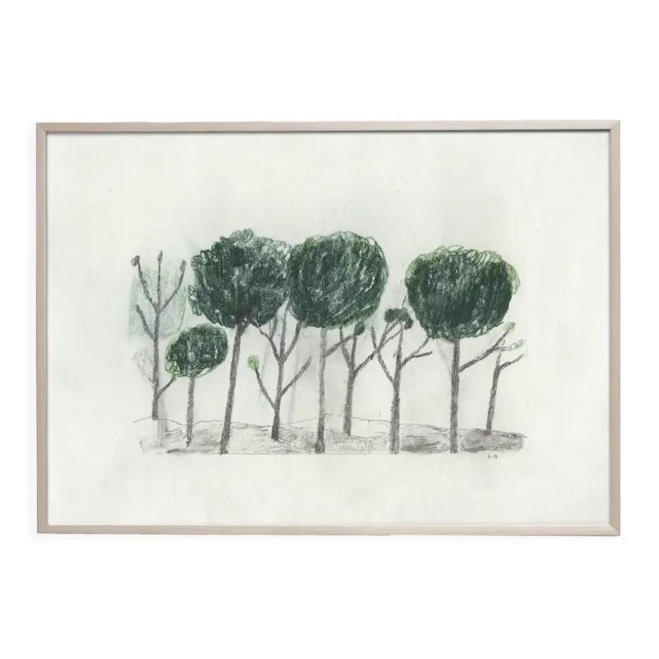 Lámina Trees 50x70 cm, negro- off white