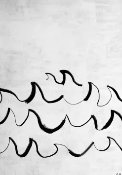 Lámina Wave 50x70 cm, negro-blanco