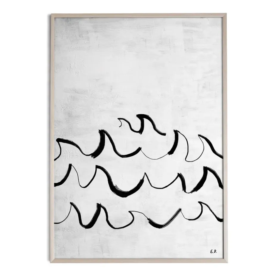 Lámina Wave 50x70 cm, negro-blanco
