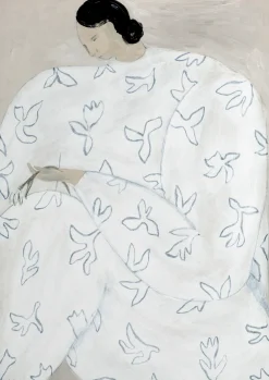 Lámina White Flower 50x70 cm, Nude