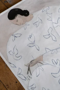 Lámina White Flower 50x70 cm, Nude